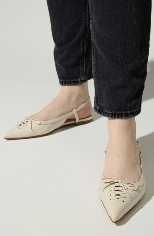 Yosi Samra Vanessa Slingback Pointed Toe Flat In Bone
