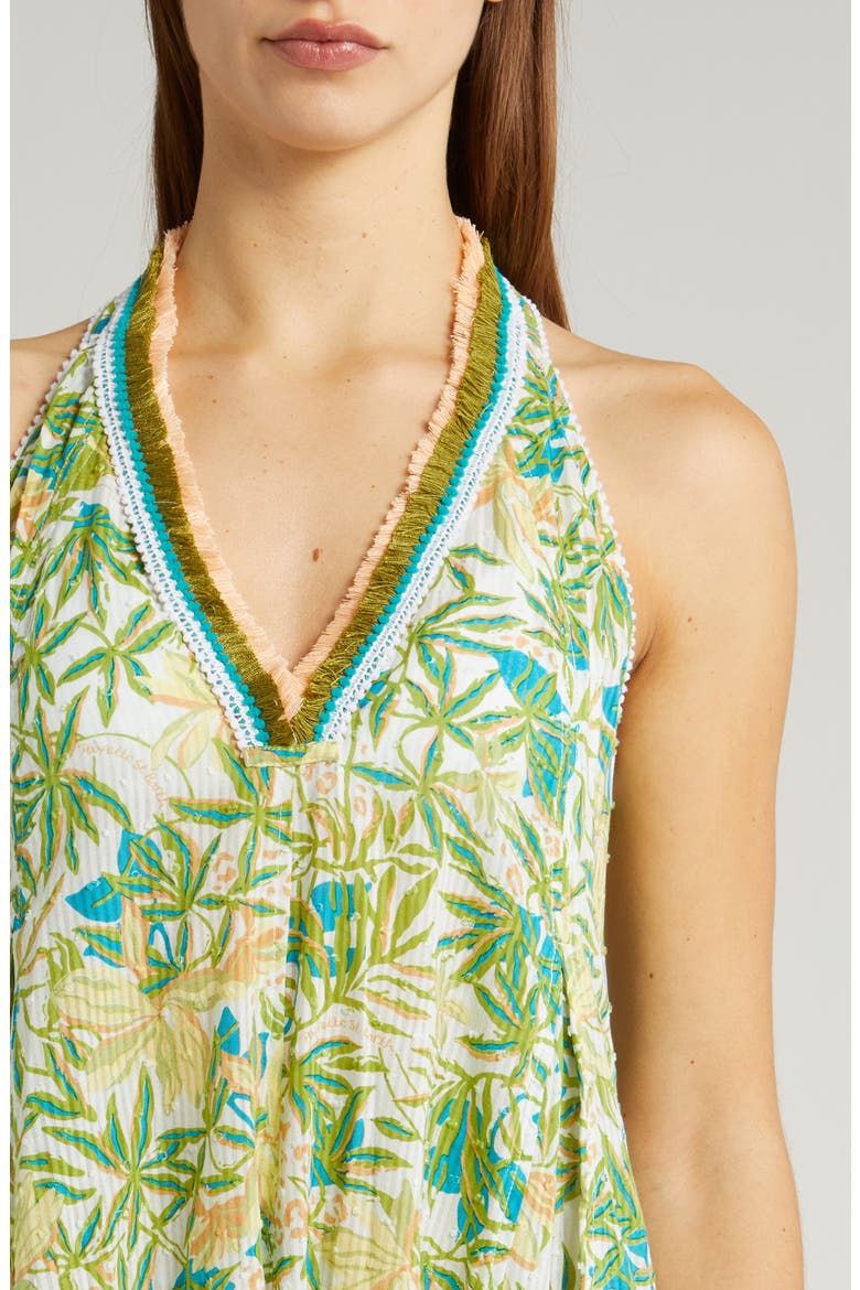 Nava Print Fringe Cover-Up Maxi Dress, Alternate, color, GREEN ORCHID OCN