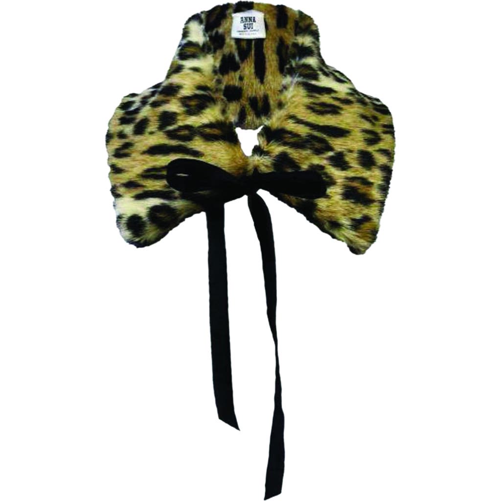 Anna Sui Faux Leopard Collar In Green