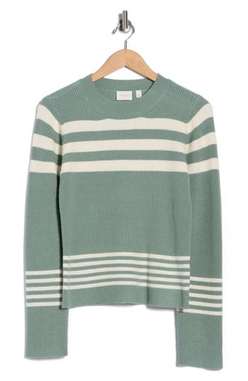 Cyrus Stripe Pullover Sweater In Green