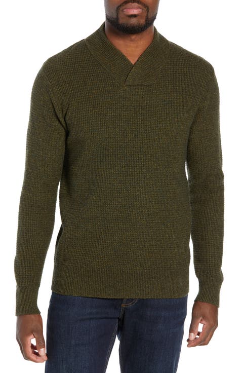 Waffle Knit Thermal Wool Blend Pullover