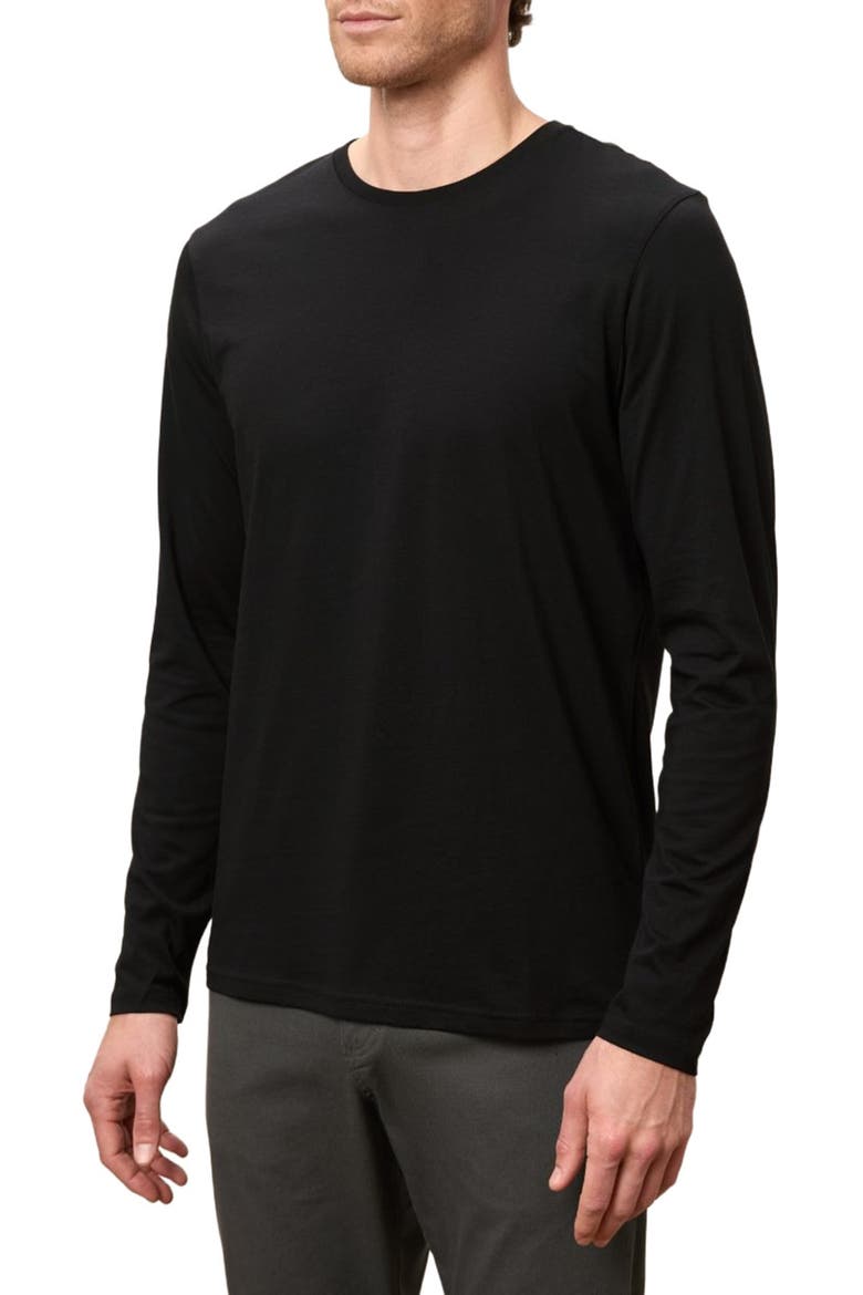 Organic Cotton Men's Softspun Essential Crewneck Long Sleeve Tee, Alternate, color, Black