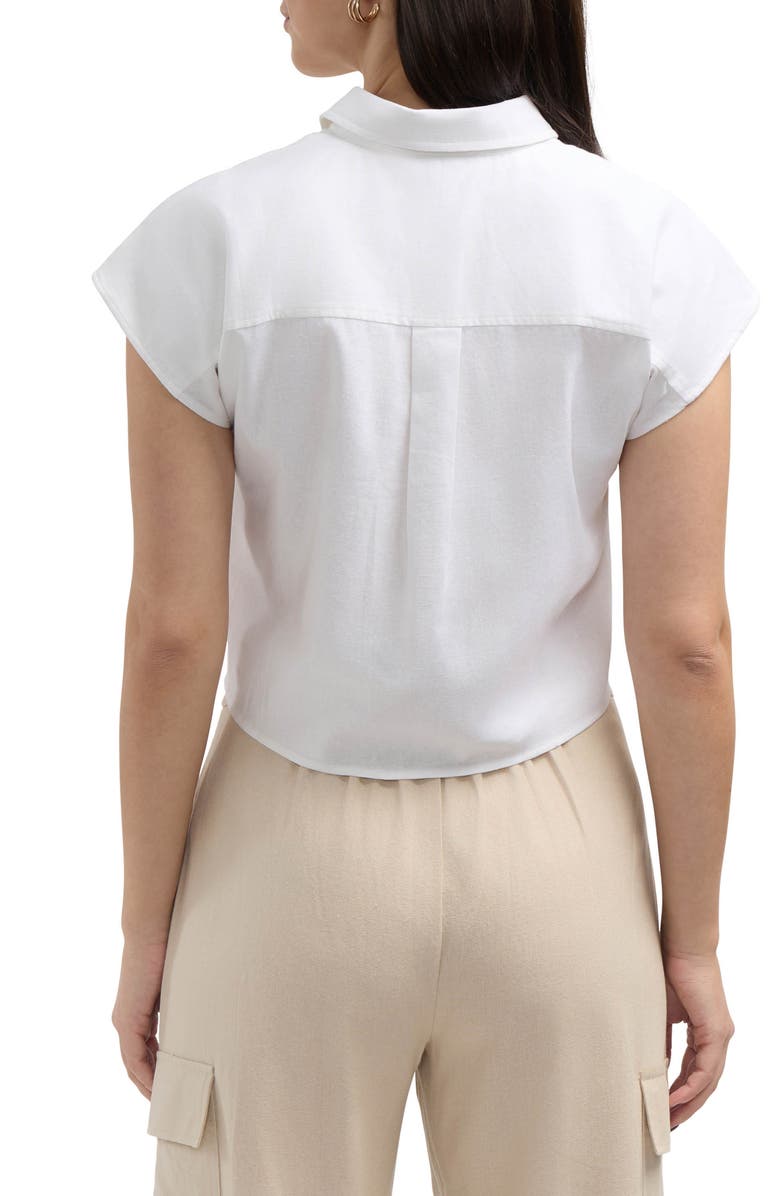 Ellen Tracy Tie Hem Button Front Top, Alternate, color, 