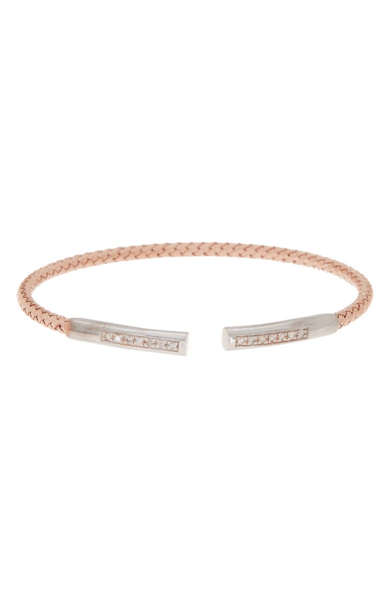MESHMERISE 18K Gold Plated Stainless Steel Diamond Bangle Bracelet - 0.12 ctw., Main, color, Rose Gold