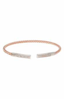 MESHMERISE 18K Gold Plated Stainless Steel Diamond Bangle Bracelet - 0.12 ctw.