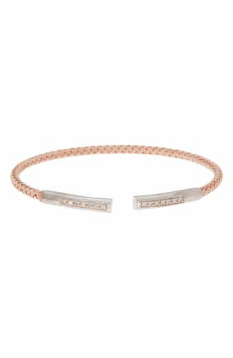 MESHMERISE 18K Gold Plated Stainless Steel Diamond Bangle Bracelet - 0.12 ctw.