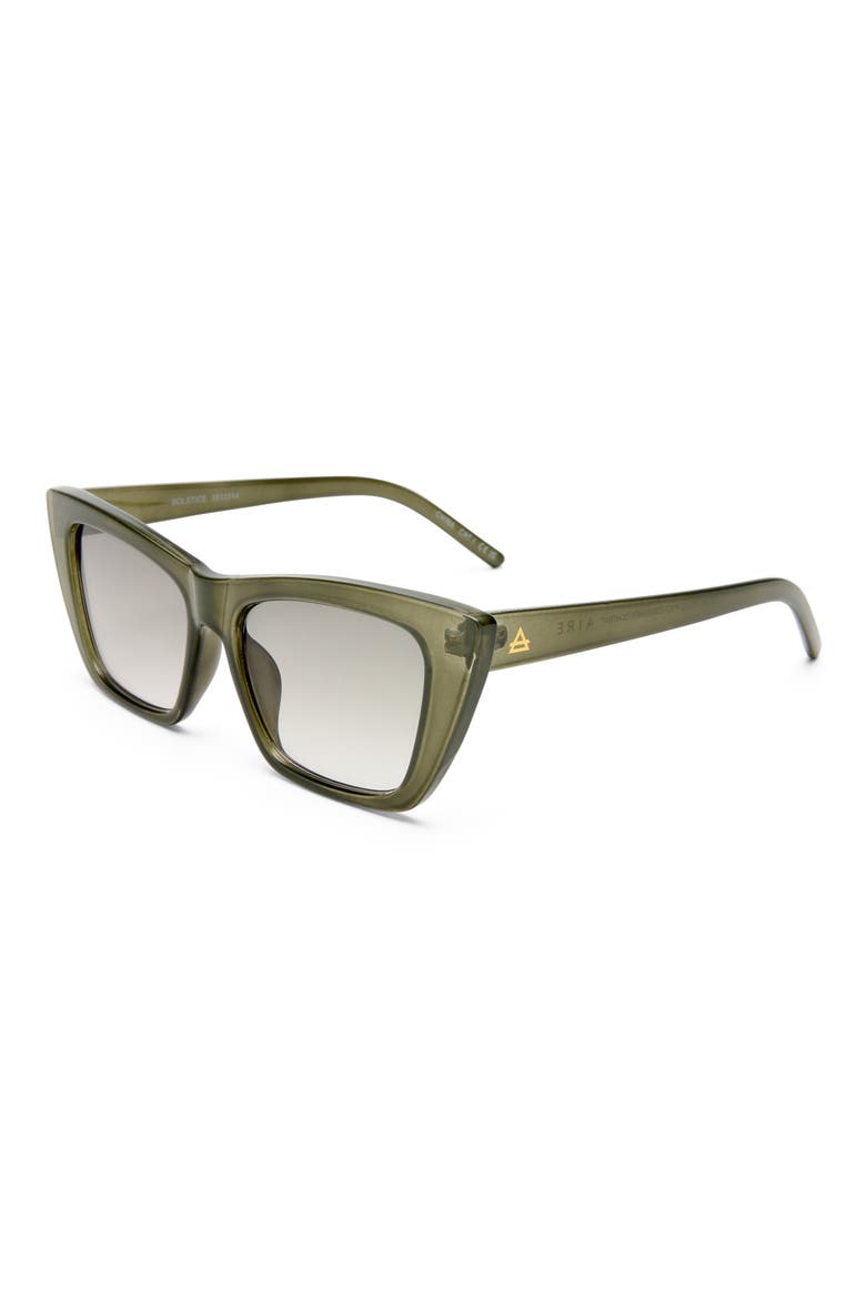 Solstice 53mm Cat Eye Sunglasses, Alternate, color, STEEL / KHAKI GRAD