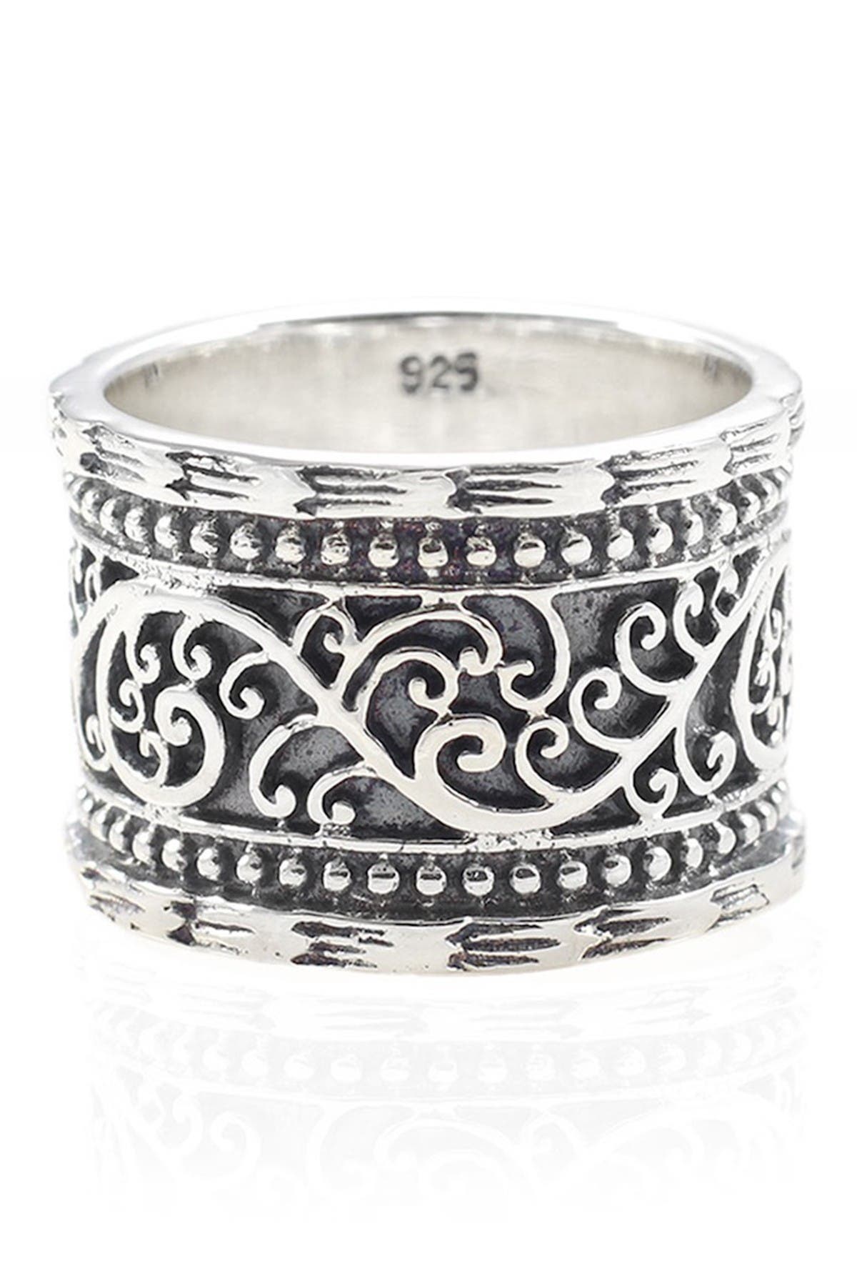 DEVATA Sterling Silver Bali Filigree Wide Band Ring (Men) | Nordstromrack
