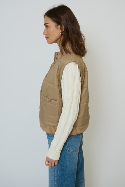 Central Park West Brady Quilted Mixed Media Jacket In Gold