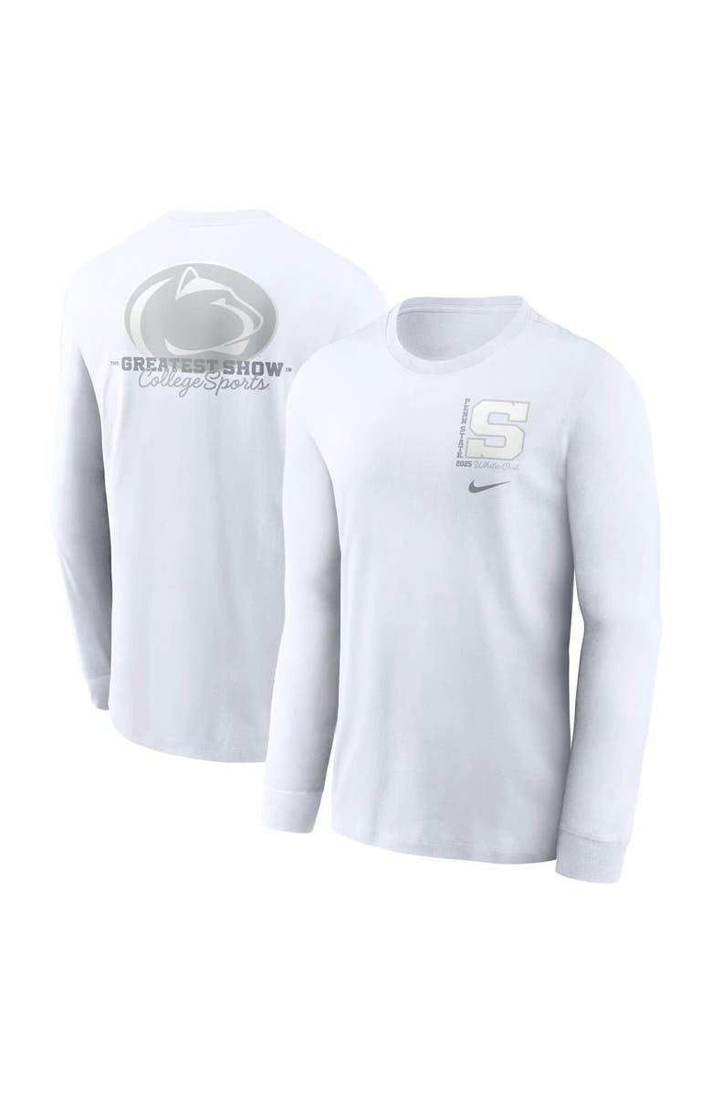 Nike Men's Nike White Penn State Nittany Lions 2025 White Out Long Sleeve T-Shirt, Main, color, 