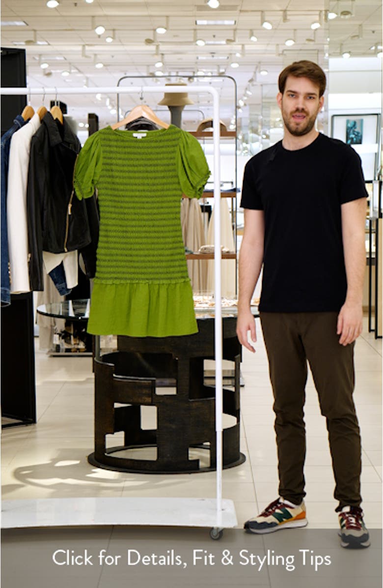 Contrast Stitch Smocked Minidress, sales video thumbnail