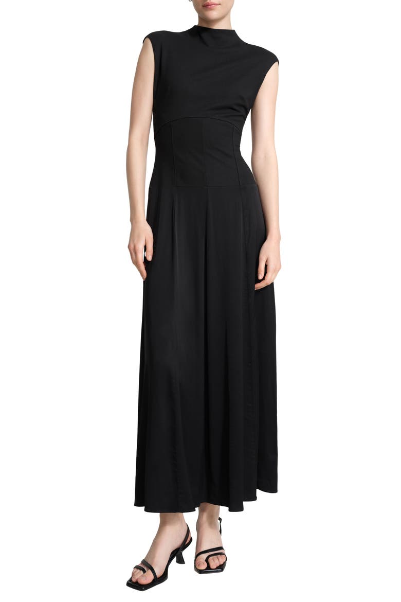 Haru Jersey Maxi Dress, Main, color, BLACK