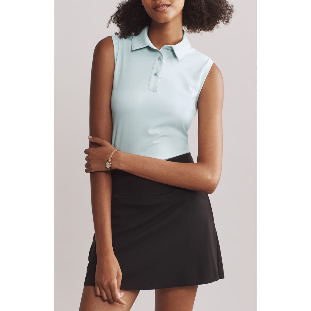 Rhone Course To Court Sleeveless Polo In Blue Cloud