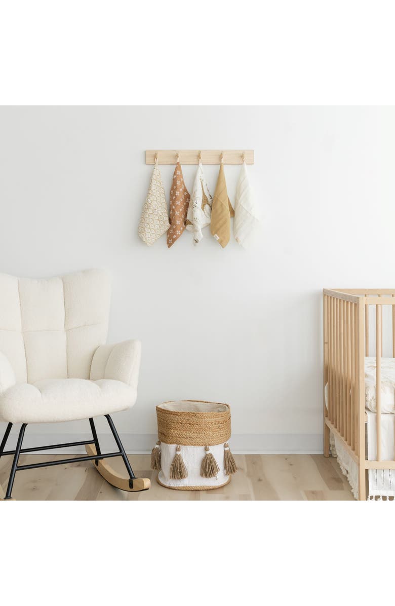 CRANE BABY Kendi 5-Pack Cotton Muslin Washcloths, Alternate, color, Beige