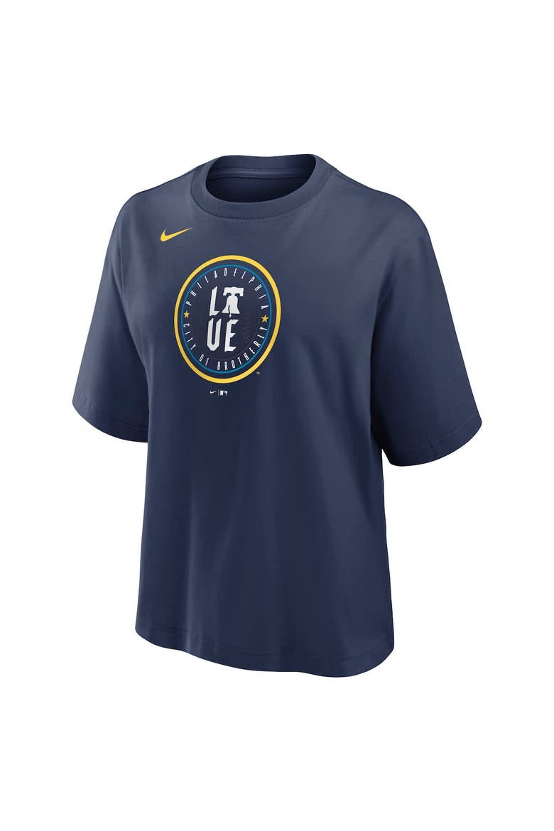 Women's Nike Navy Philadelphia Phillies City Connect Logo Boxy T-Shirt, Alternate, color, Navy