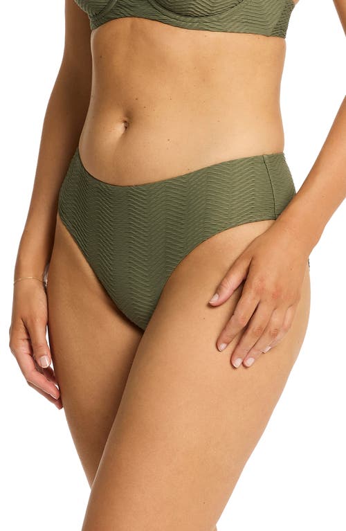 Sea Level Caracus Mid Rise Bikini Bottoms In Green