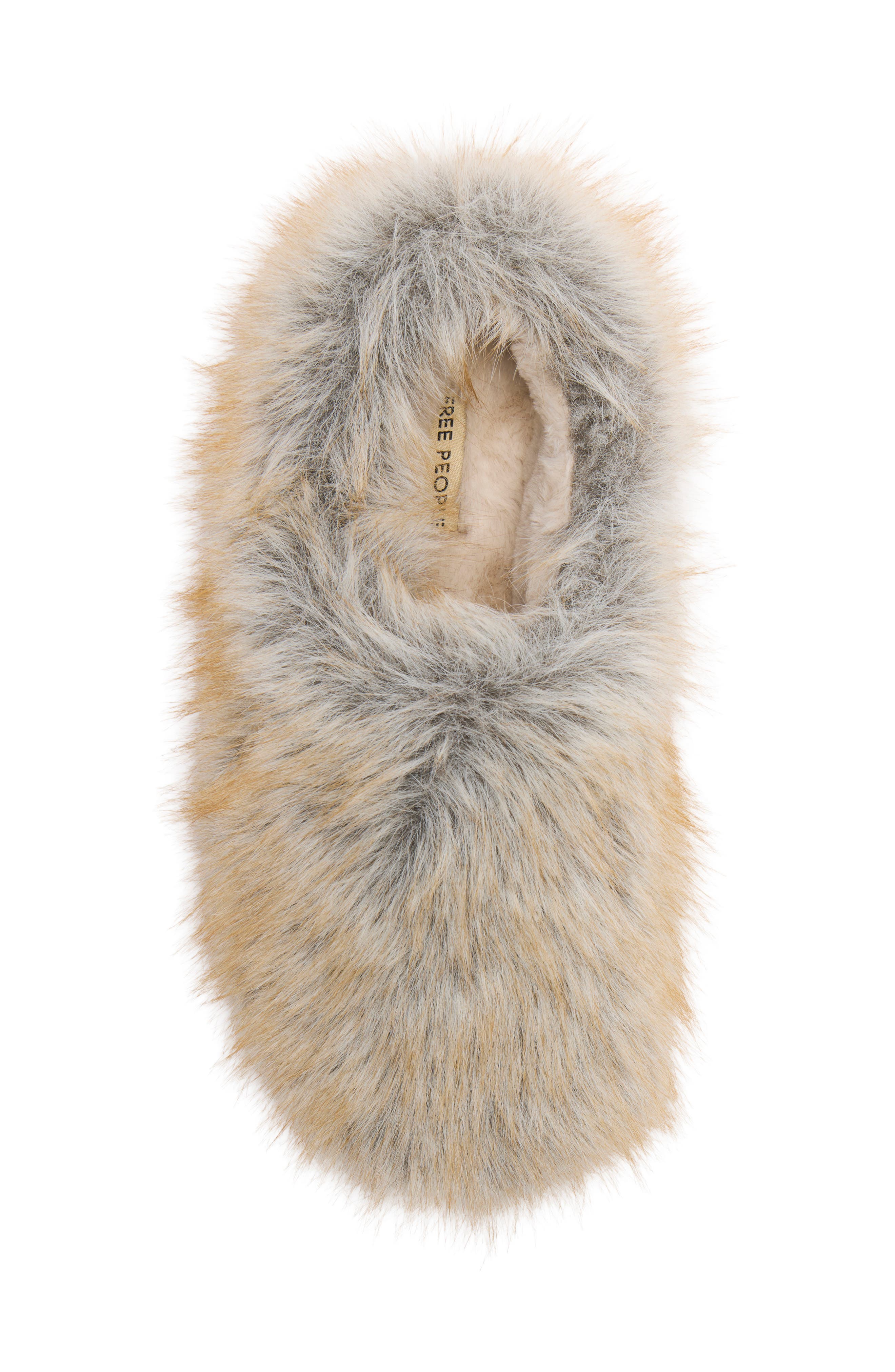 Snowed In Faux Fur Slipper, Alternate, color, BEIGE MULTI