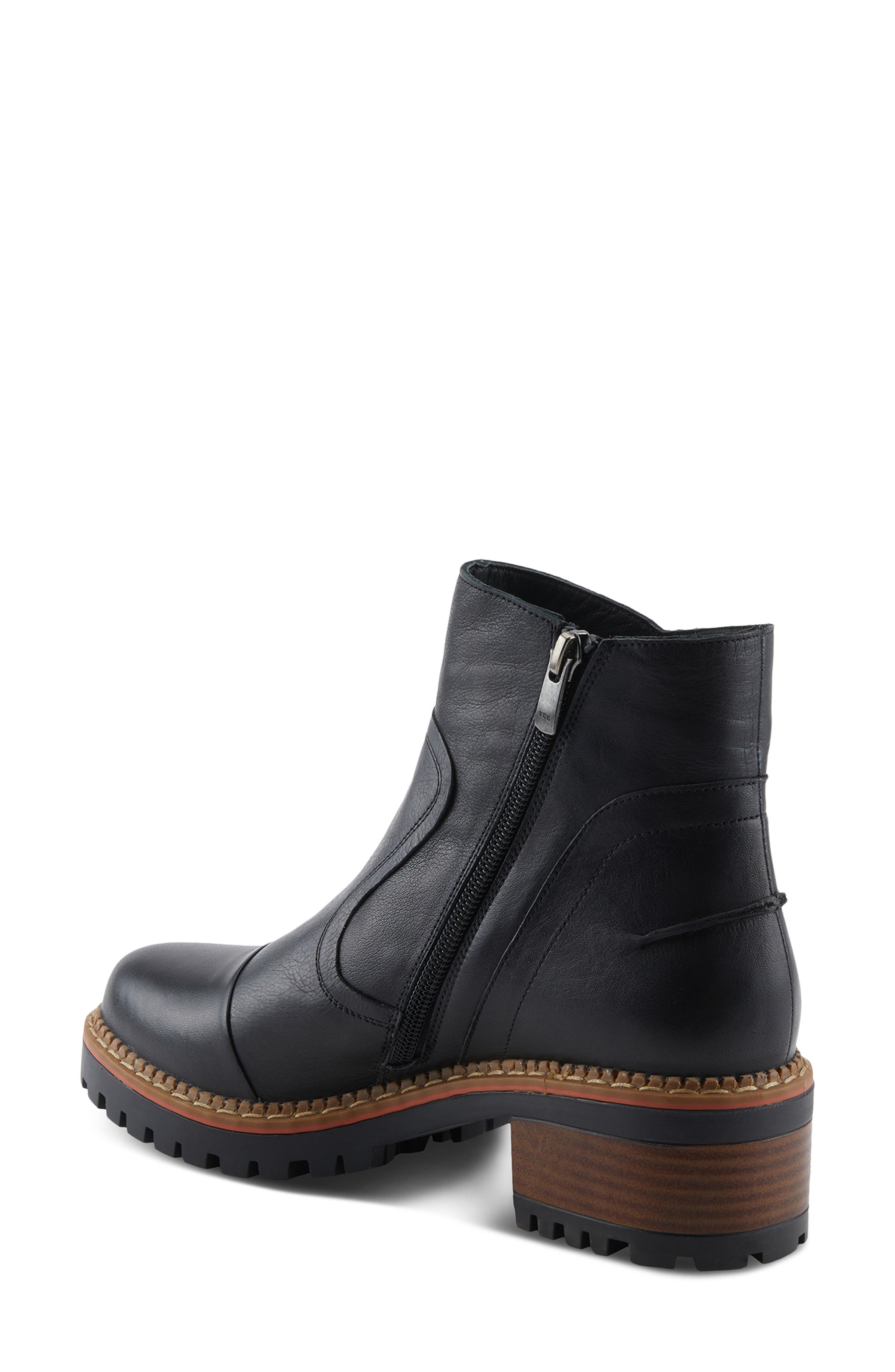 Denaye Leather Bootie, Alternate, color, BLACK