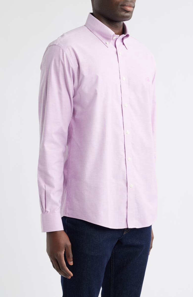 Brooks Brothers Non-Iron Regular Fit Stretch Cotton Button-Down Oxford Shirt, Alternate, color, Bodacious