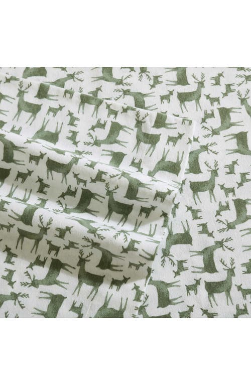Eddie Bauer Deer Camp Cotton Flannel Sheet Set In Green