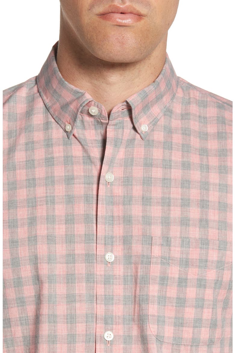 Summerweight Slim Fit Gingham Shirt, Alternate, color, PINE GINGHAM - HEATHER ROSE