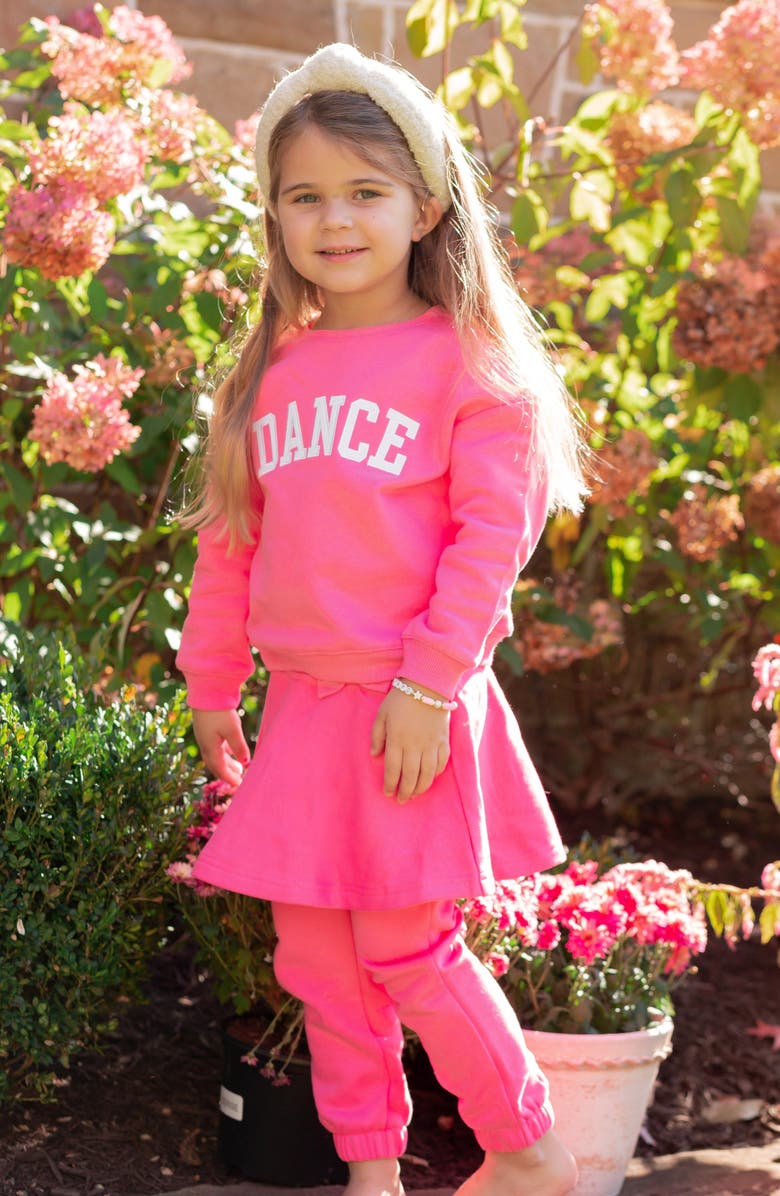 Bits & Bows Dance Skirted Sweatsuit, Alternate, color, Hot Pink