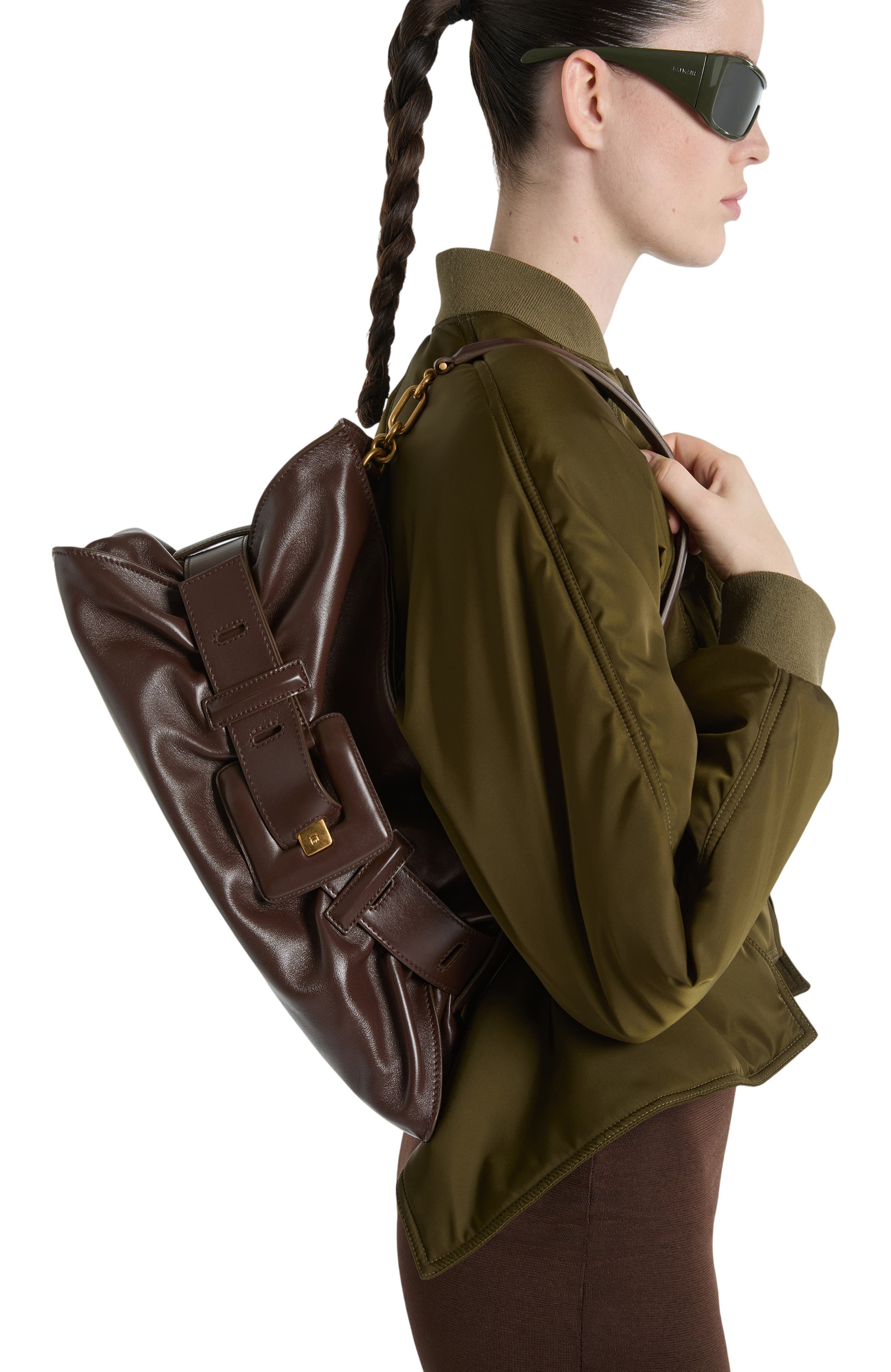 Anthem Medium Bag in Smooth Leather, Alternate, color, dark brown