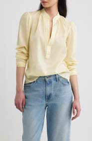 CISSA Long Sleeve Pleat Woven Top