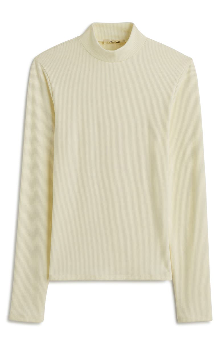 Madewell Drapey Rib Mockneck Top, Alternate, color, Winter White