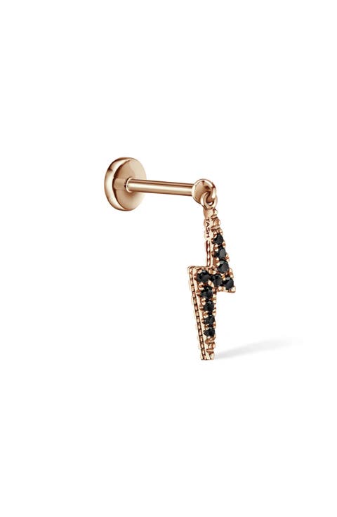 Black Diamond Lightning Bolt Threader Earring