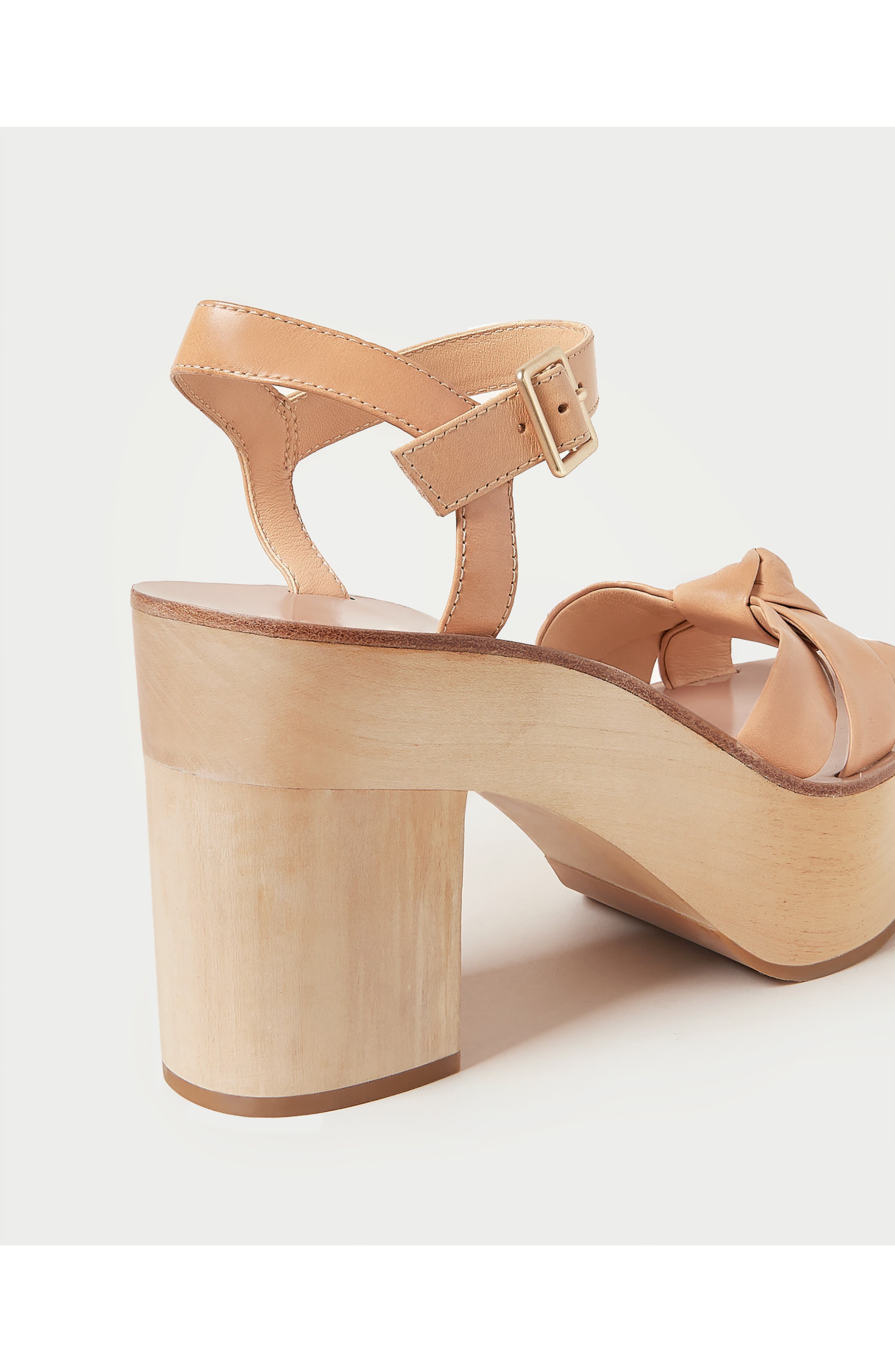 Loeffler Randall Elsa Leather Platform Clog Sandal, Alternate, color, Honey