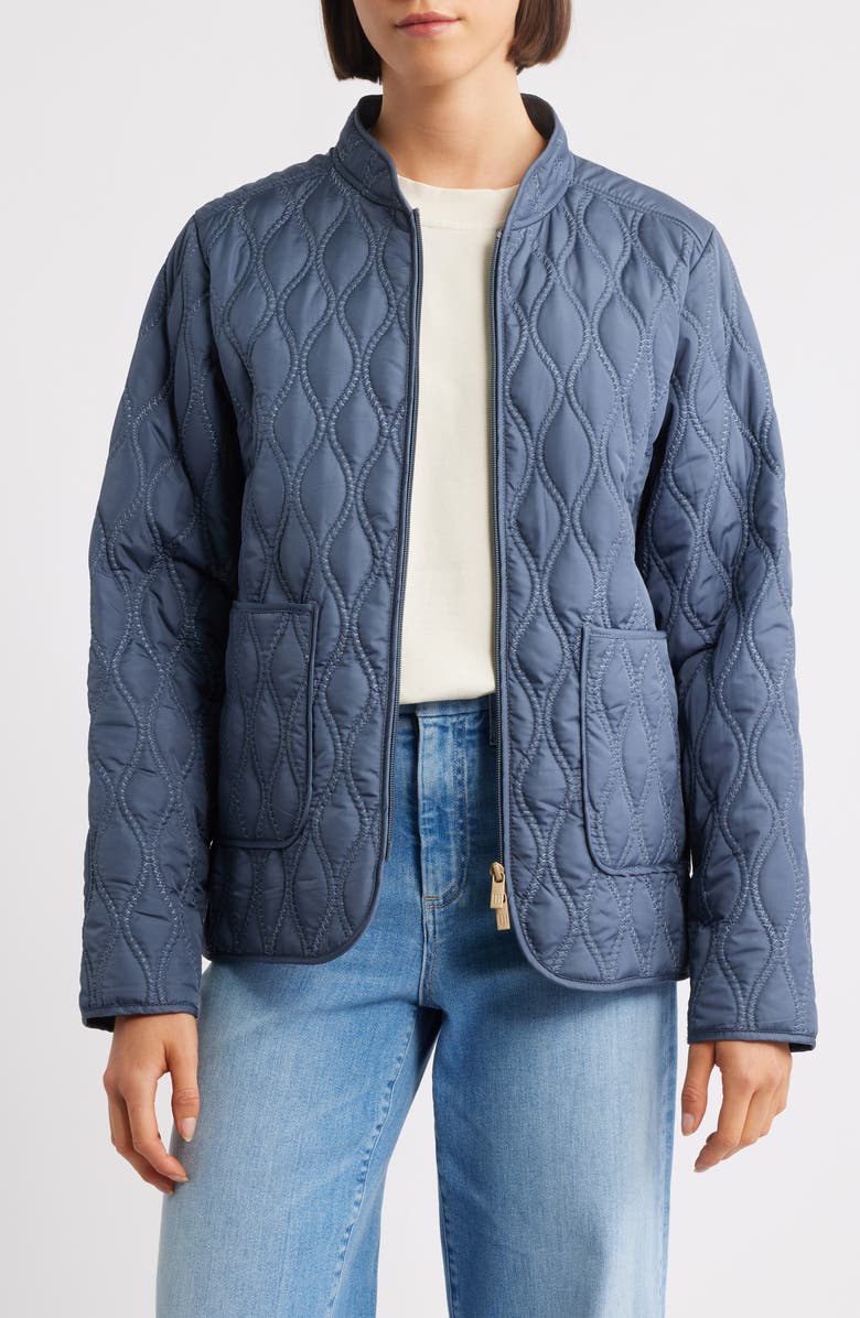 Ilse Jacobsen Aros 06 Quilted Jacket, Alternate, color, Ombre Blue