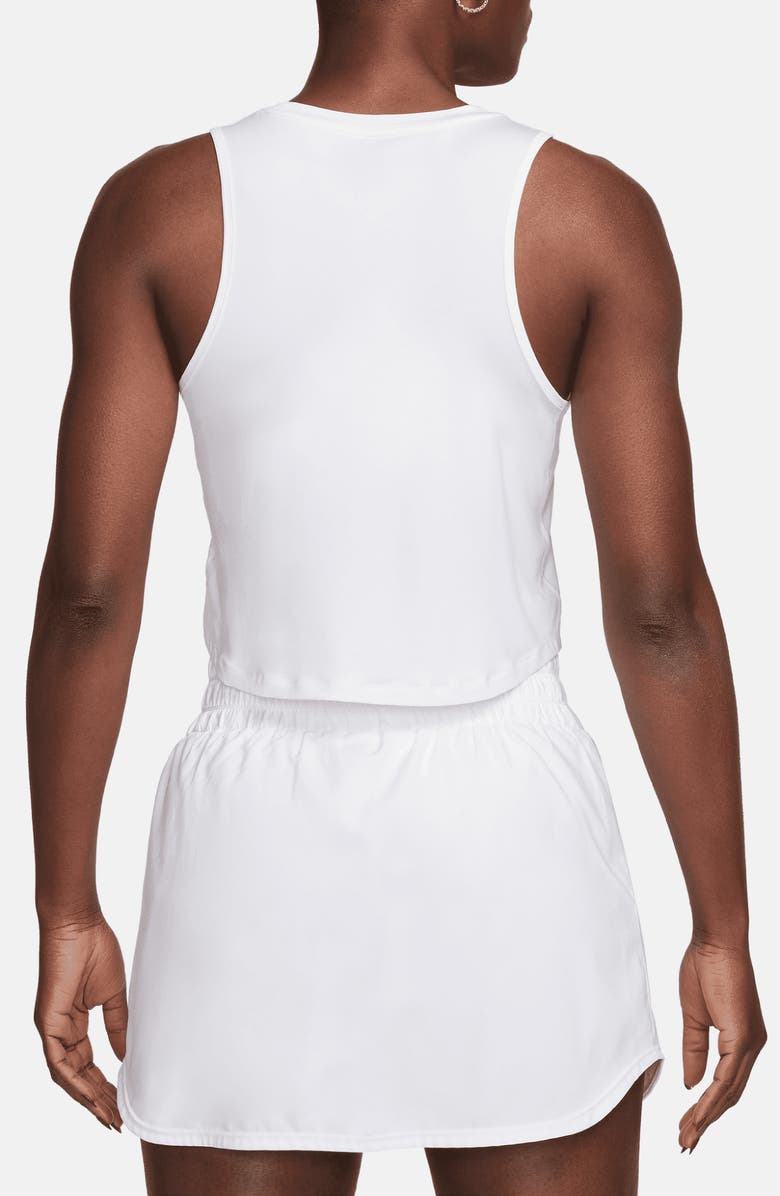 Nike One Classic Dri-FIT Crop Tank, Alternate, color, White/Black