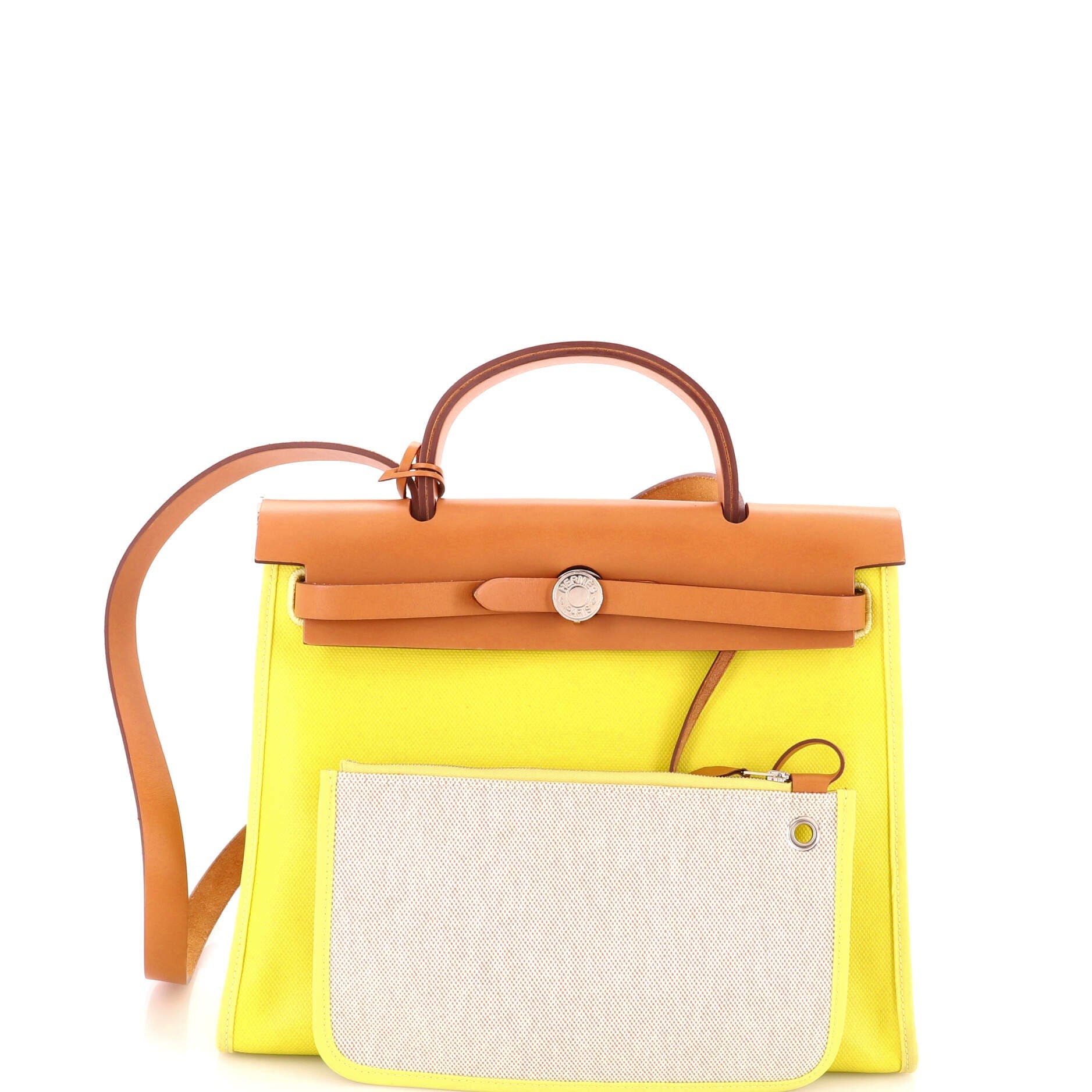 Herbag Zip Berline Vache Canvas and Leather 31, Alternate, color, Yellow