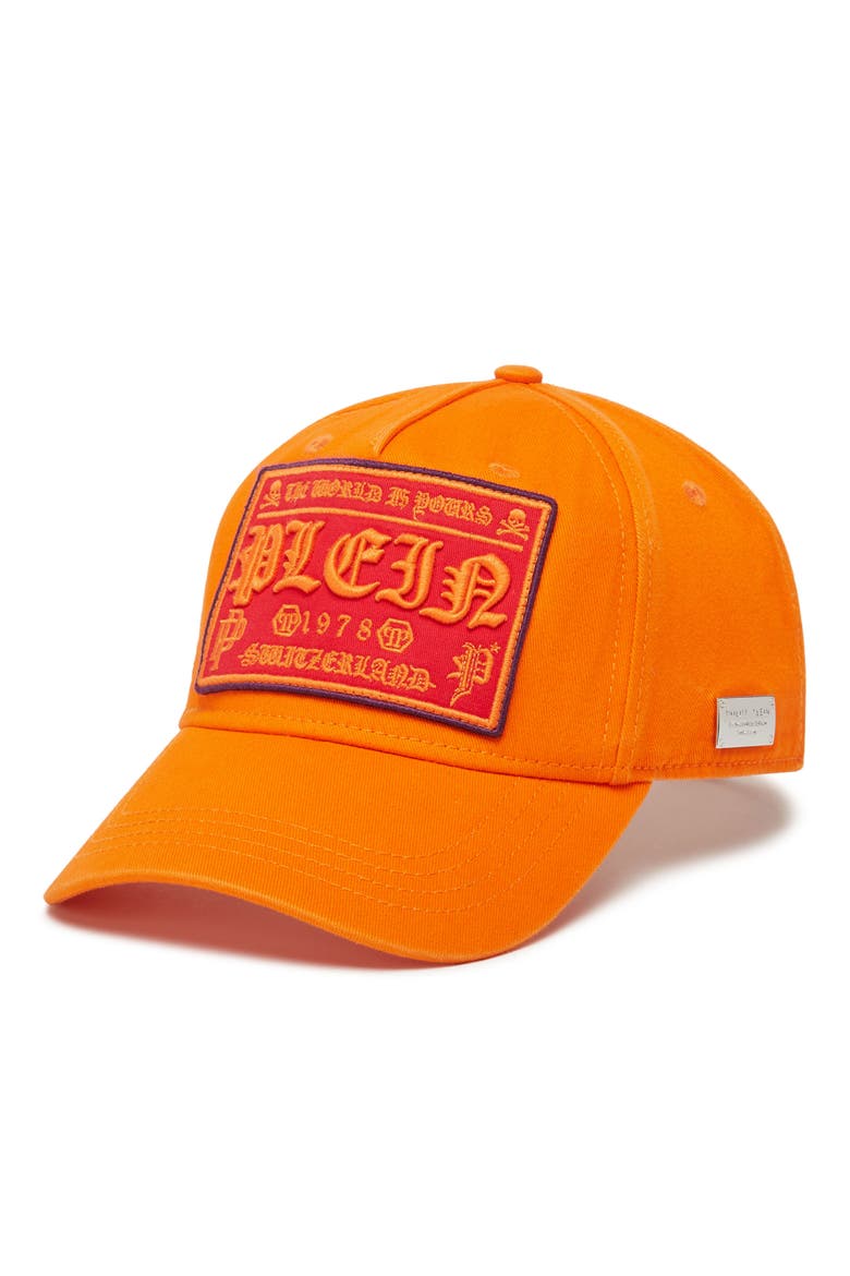 Baseball Cap Gothic Plein Adjustable Strap Unisex, Main, color, orange