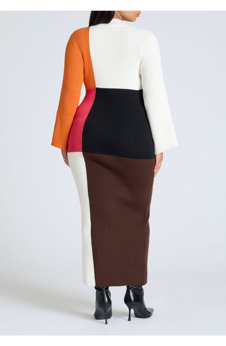 ELOQUII Colorblocked Maxi Dress, Alternate, color, Multicolor Block