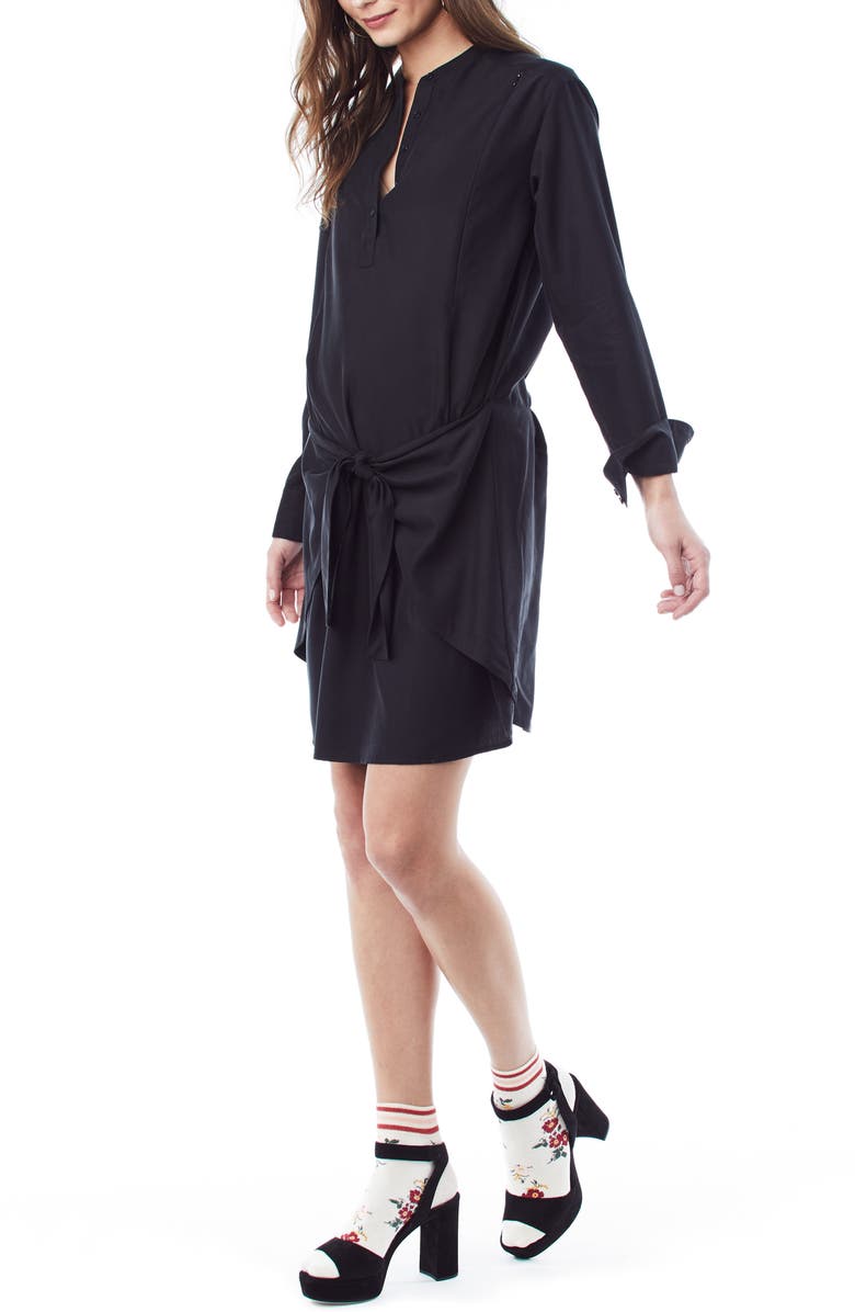 Loyal Hana Lucy Long Sleeve Maternity/Nursing Shirtdress, Main, color, 