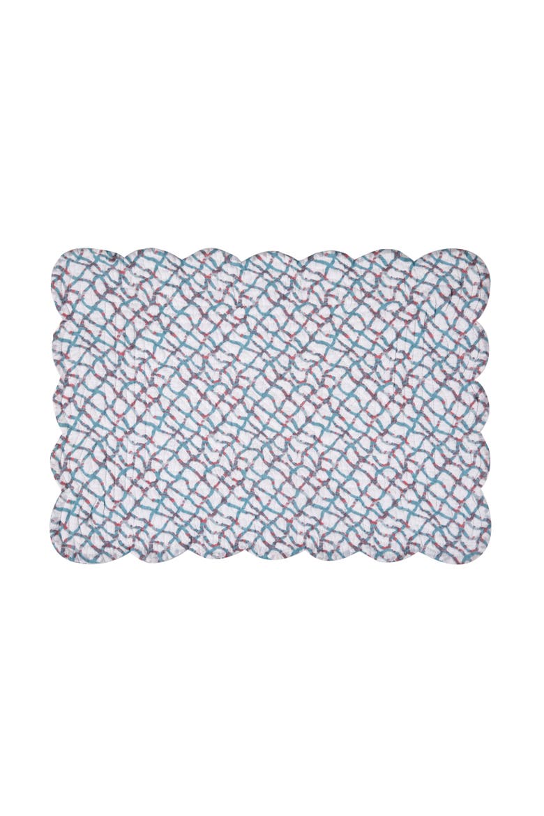 Delphina Reef Cotton Placemat Machine Washable Set of 6, Alternate, color, White