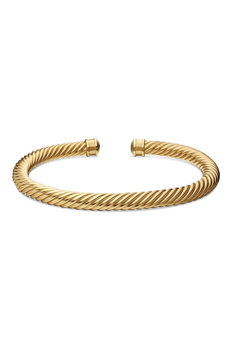 Men's Cable Cuff Bracelet in 18K Yellow Gold, 7mm, Alternate, color, 18K YELLOW GOLD