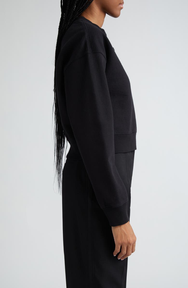 Jacquemus Le Grosgrain Logo Cotton Fleece Crop Sweatshirt, Alternate, color, 