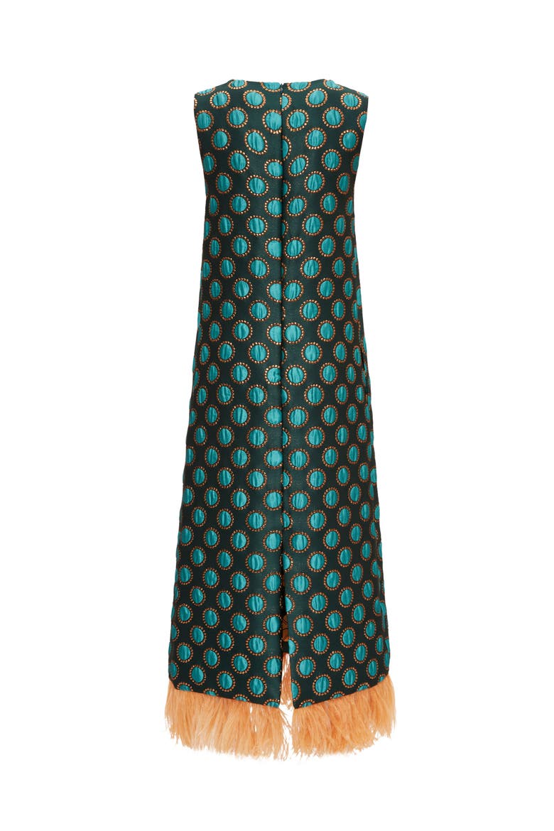 Column Dress Jacquard Winter Sun Emerald, Alternate, color, Jacquard Winter Sun Emerald
