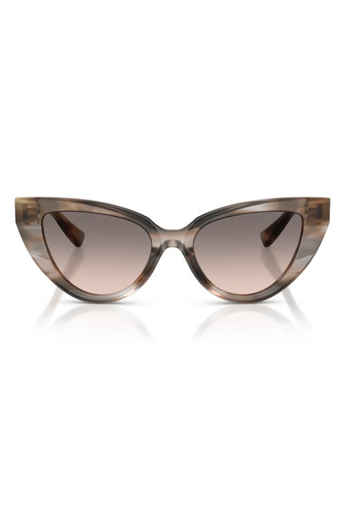 Dolce & Gabbana Cat Eye Sunglasses In Striped Grey