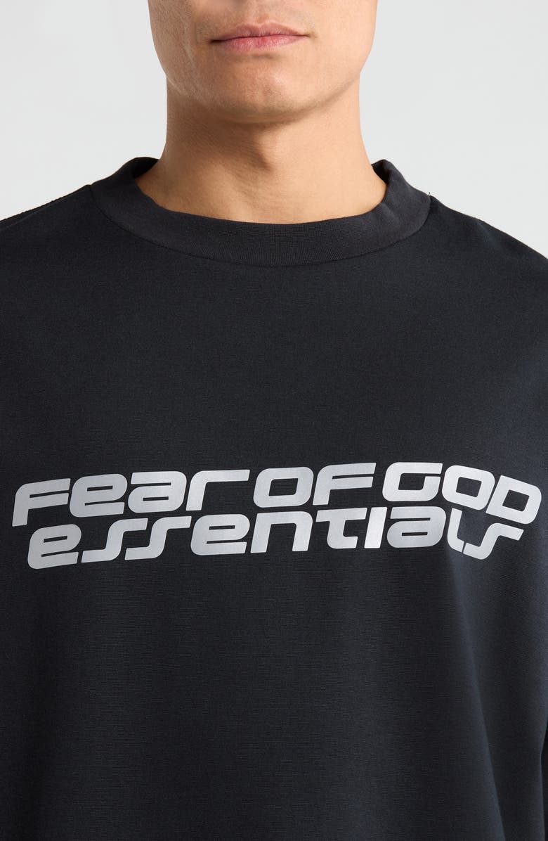 Fear of God Essentials 
90s Logo Long Sleeve Graphic T-Shirt, Alternate, color, Vintage Black