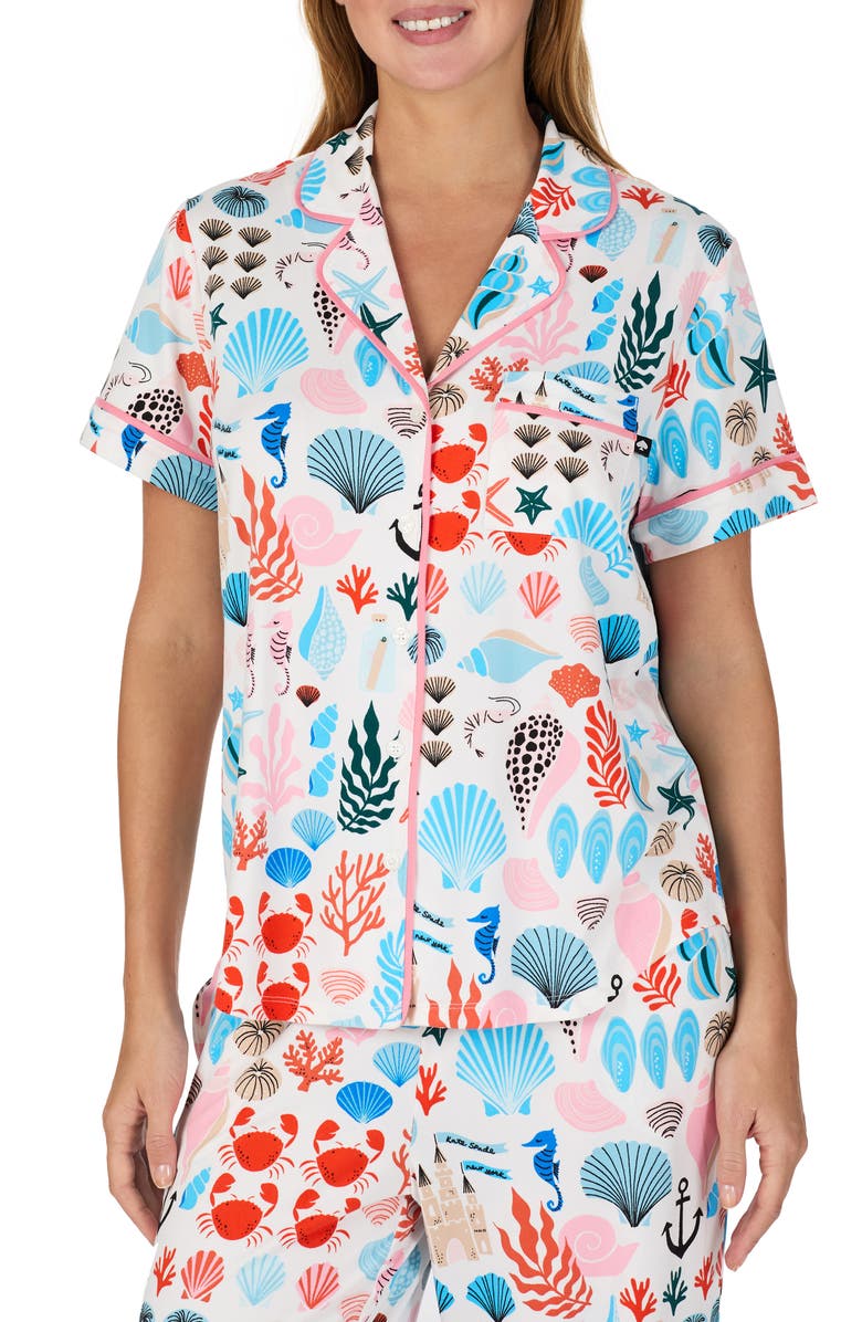 Kate Spade New York print crop pajamas, Alternate, color, White Multi