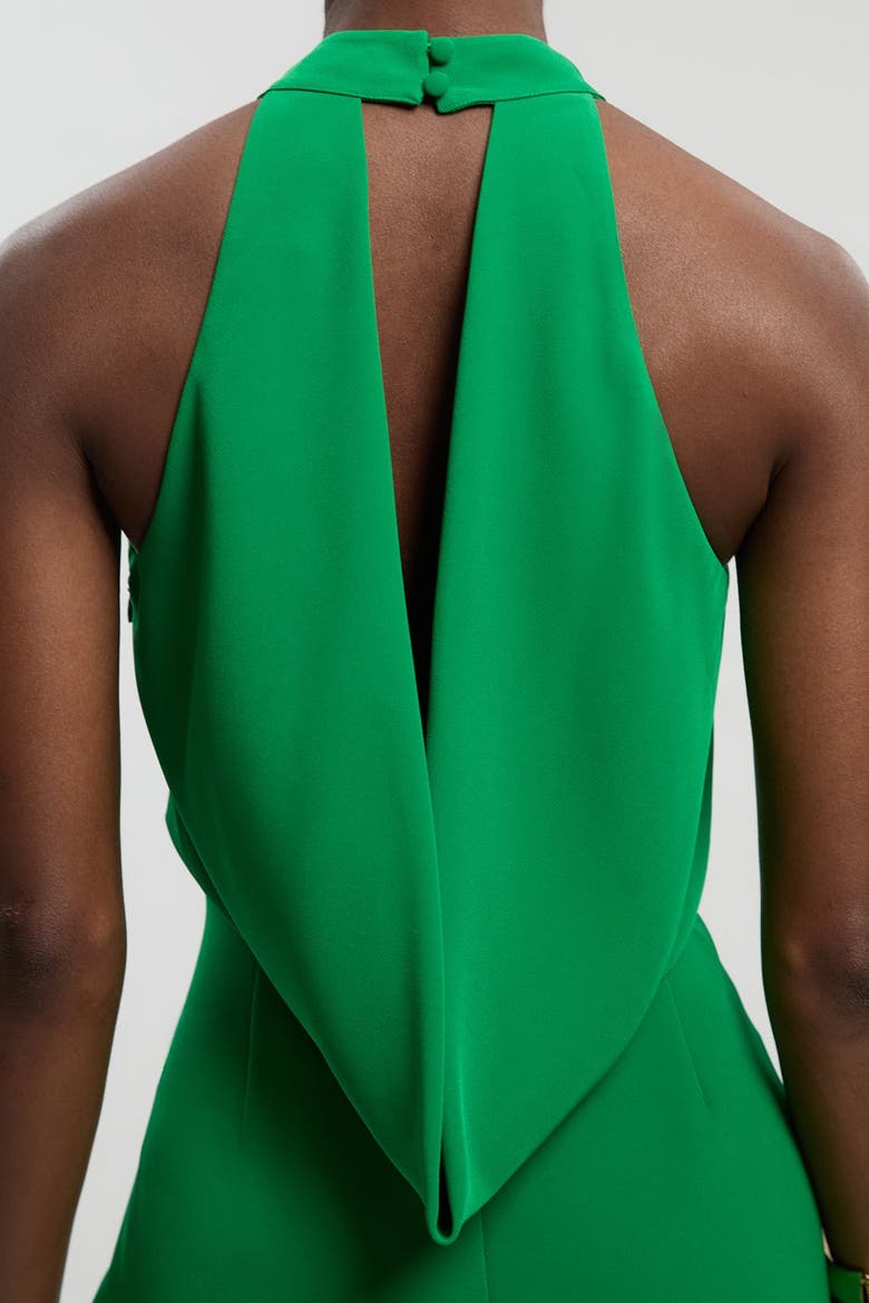 Soft Tailored Halter Maxi Dress, Alternate, color, Green