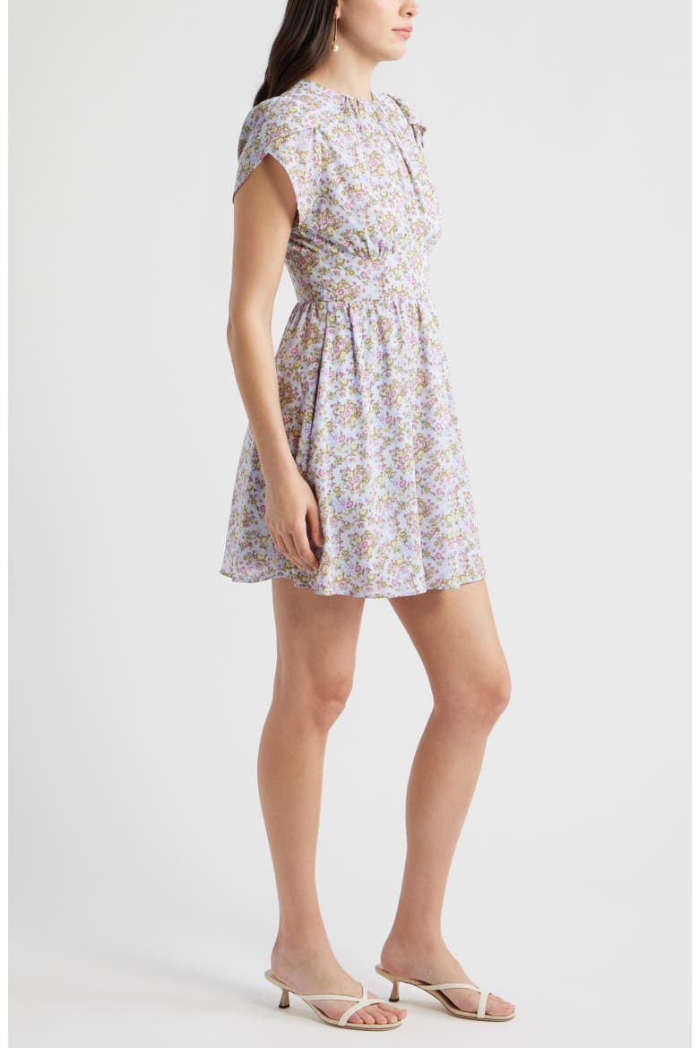 Fit & Flare Minidress, Alternate, color, BLUE SAVANNAH MEDALLION