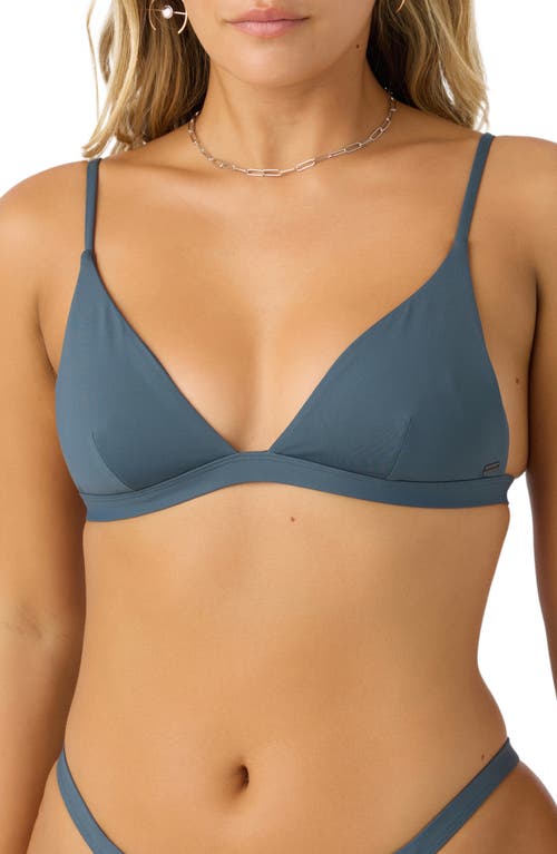 O'neill Saltwater Solids Seaside Triangle Bikini Top In Gray