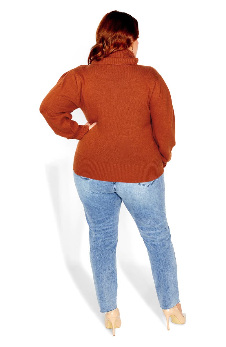 City Chic Softly Sweet Turtleneck Sweater, Alternate, color, Toffee