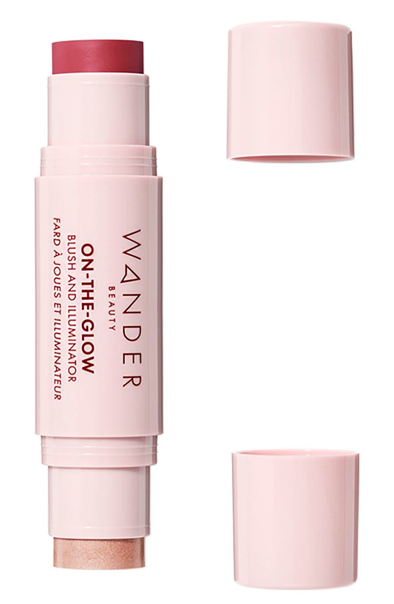 Wander Beauty On-the-Glow Blush & Illuminator, Main, color, Strawberry Fields