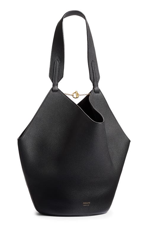 Khaite Small Lotus Leather Top Handle Bag In Black 200